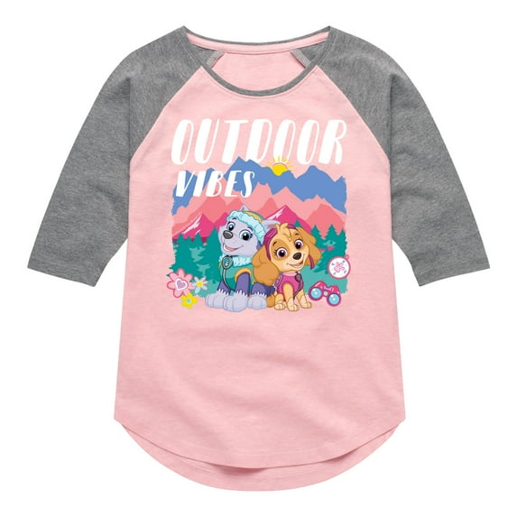 Paw Patrol - Outdoor Vibes - Toddler And Youth Girls Raglan Graphic T-Shirt