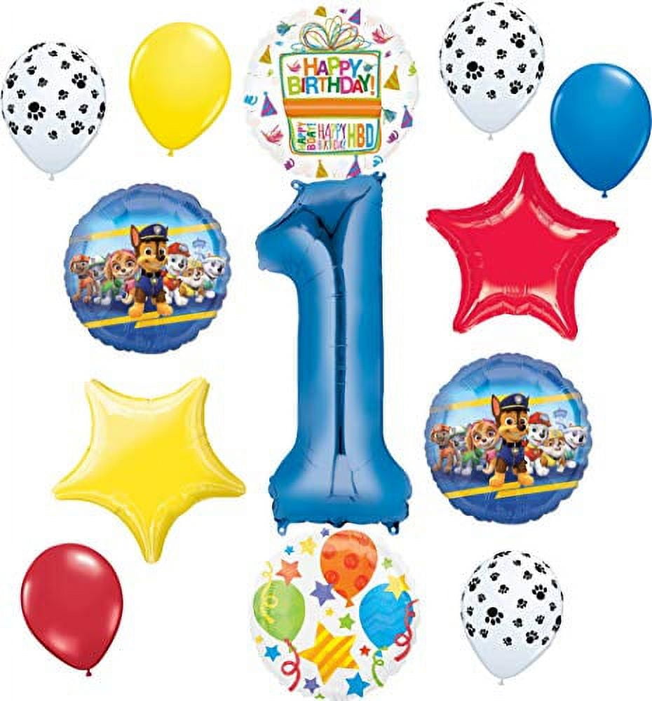 Paw Patrol Party Supplies Pups 1st Birthday Balloon Bouquet Decorations ...