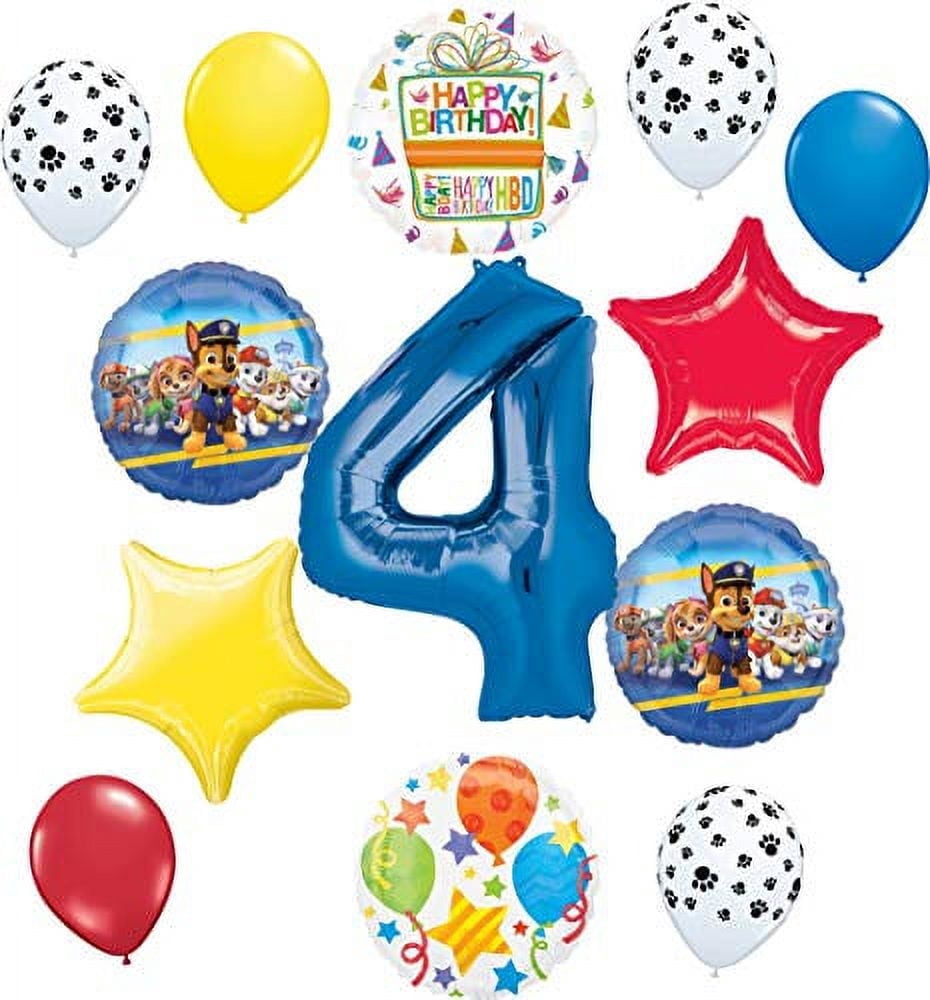 Paw Patrol Party Supplies Pups 4th Birthday Balloon Bouquet Decorations