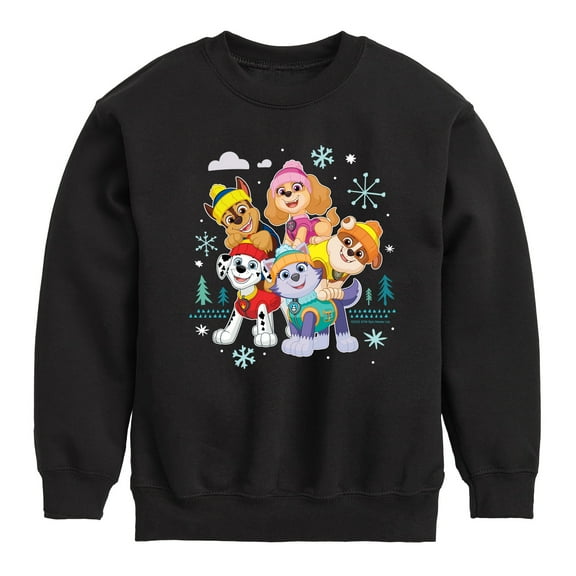 Paw Patrol - Paw Patrol Group With Icons - Toddler And Youth Crewneck Fleece Sweatshirt
