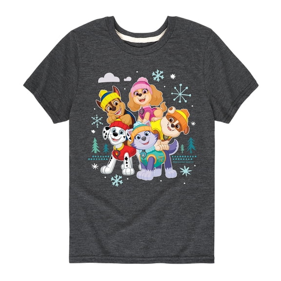 Paw Patrol - Paw Patrol Group With Icons - Toddler And Youth Short Sleeve Graphic T-Shirt