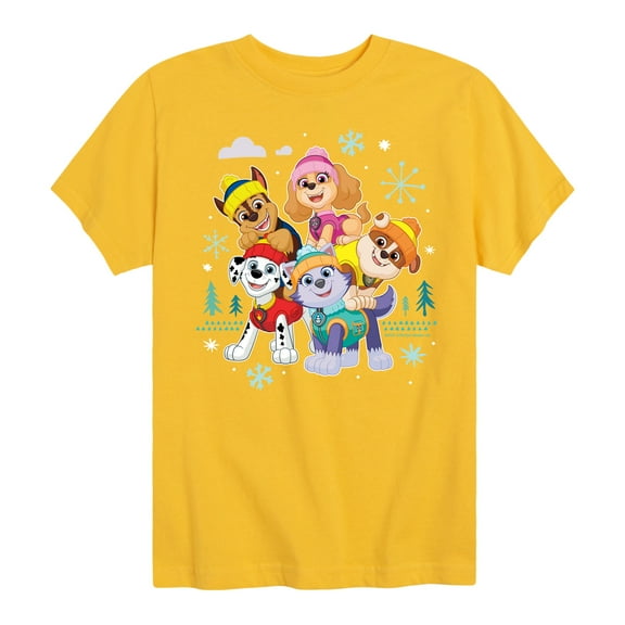Paw Patrol - Paw Patrol Group With Icons - Toddler And Youth Short Sleeve Graphic T-Shirt