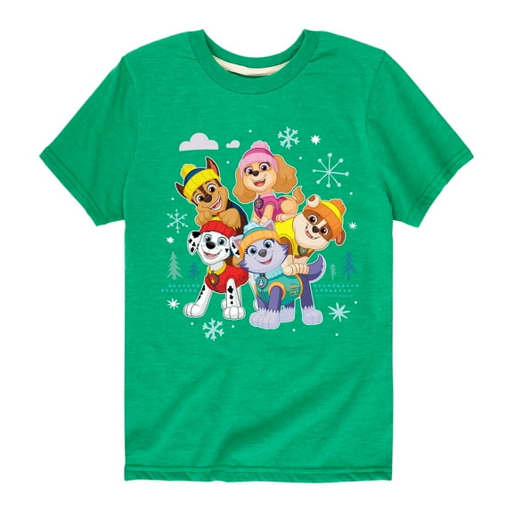 Paw Patrol - Paw Patrol Group With Icons - Toddler And Youth Short Sleeve Graphic T-Shirt