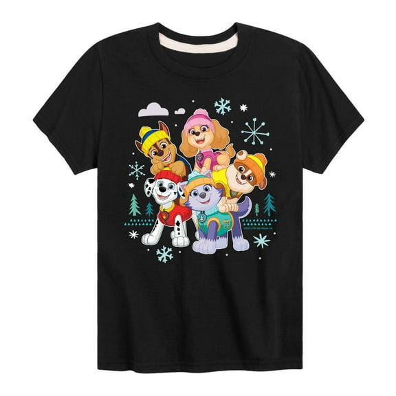 Paw Patrol - Paw Patrol Group With Icons - Toddler And Youth Short Sleeve Graphic T-Shirt
