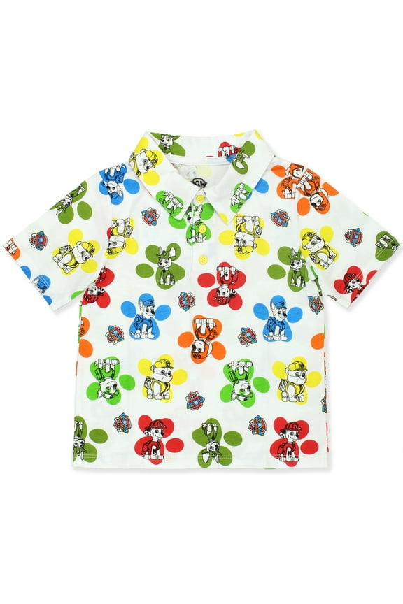 Paw Print Toddlers Polo Collared Short Sleeve Tee Shirt PWB180SS