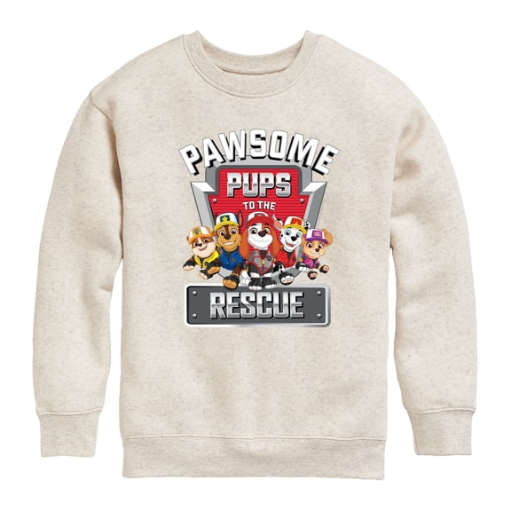 Paw Patrol - Pawsome Pups To The Rescue - Toddler And Youth Crewneck Fleece Sweatshirt