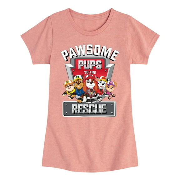 Paw Patrol - Pawsome Pups To The Rescue - Toddler And Youth Girls Short Sleeve Graphic T-Shirt