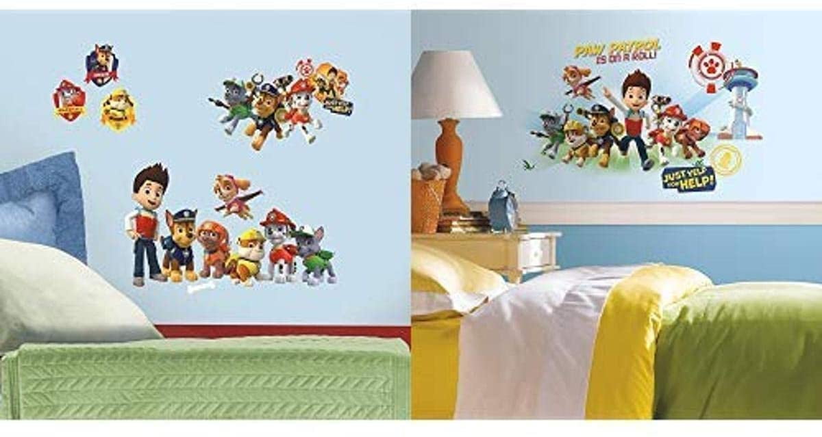 Paw Patrol Peel and Stick Wall Decals and Paw Patrol Wall Graphix Peel and Stick Giant Wall Decals Combo Set