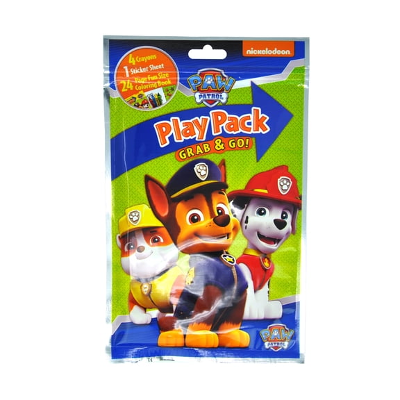 Paw Patrol Kids Play Pack Grab & Go Party Favor Crayons Stickers Coloring Book