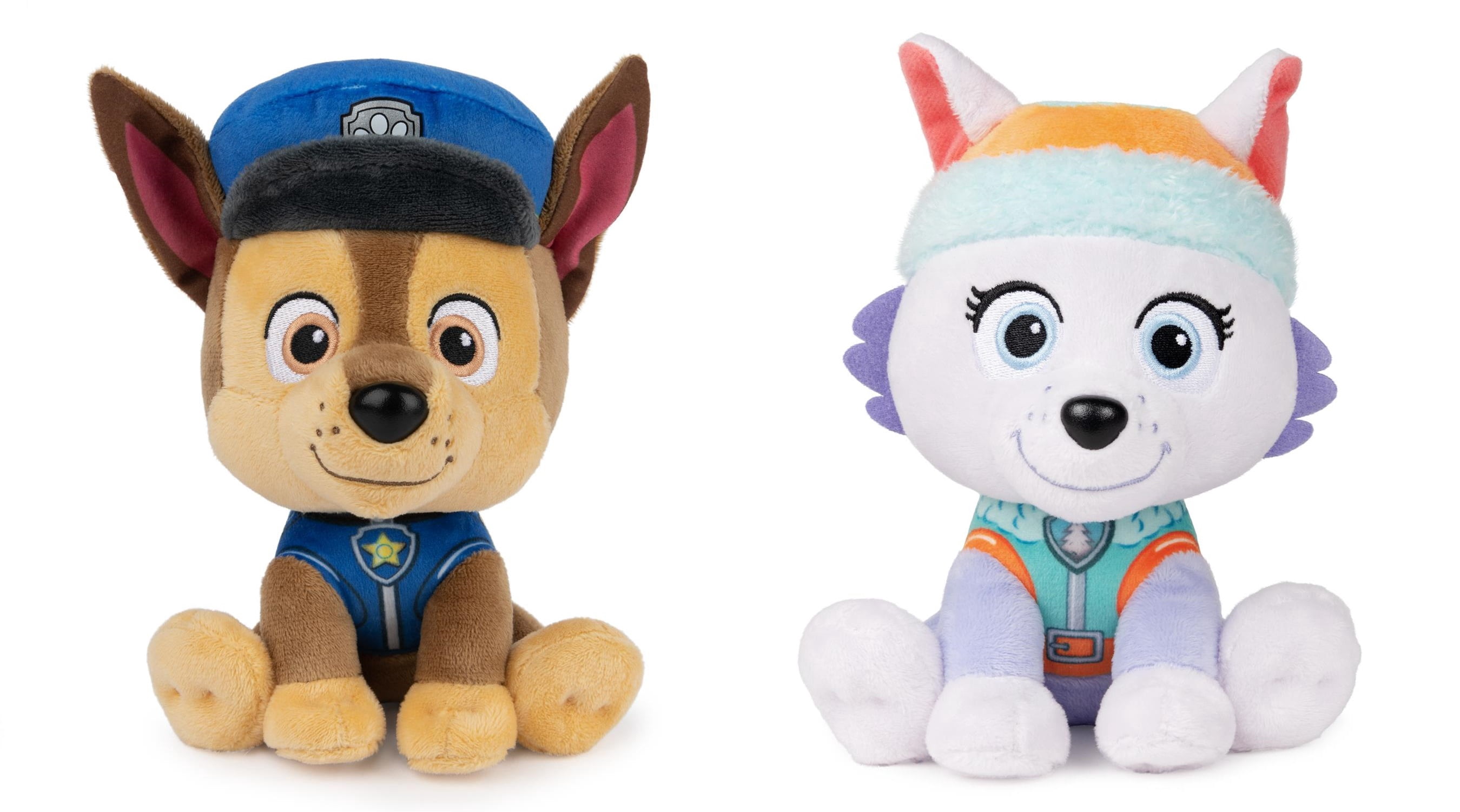 Paw Patrol Plush Bundle of 2, 6 inch Chase and Everest Officially Licensed