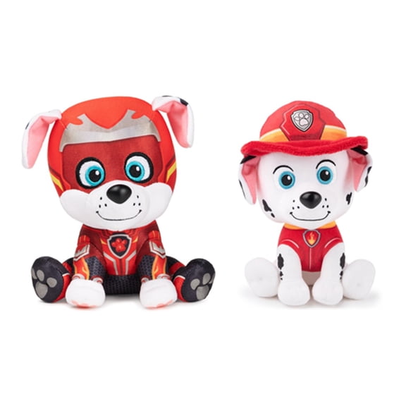 Paw Patrol Plush Bundle of 2, 6 inch Marshall and Mighty Movie Marshall