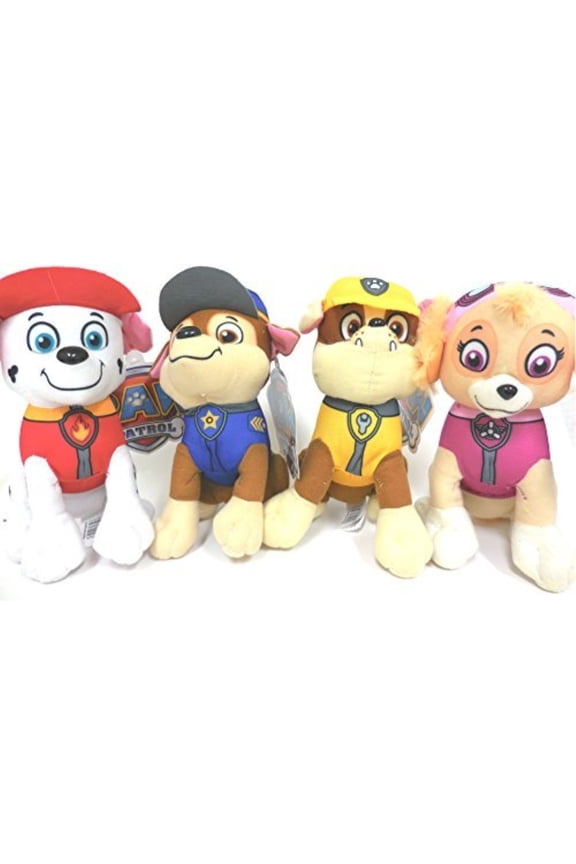 Paw Patrol Plush Pup Pal 4 Pcs Character Plush Set Marshall Chase Rubble Skye 9" Plush Doll