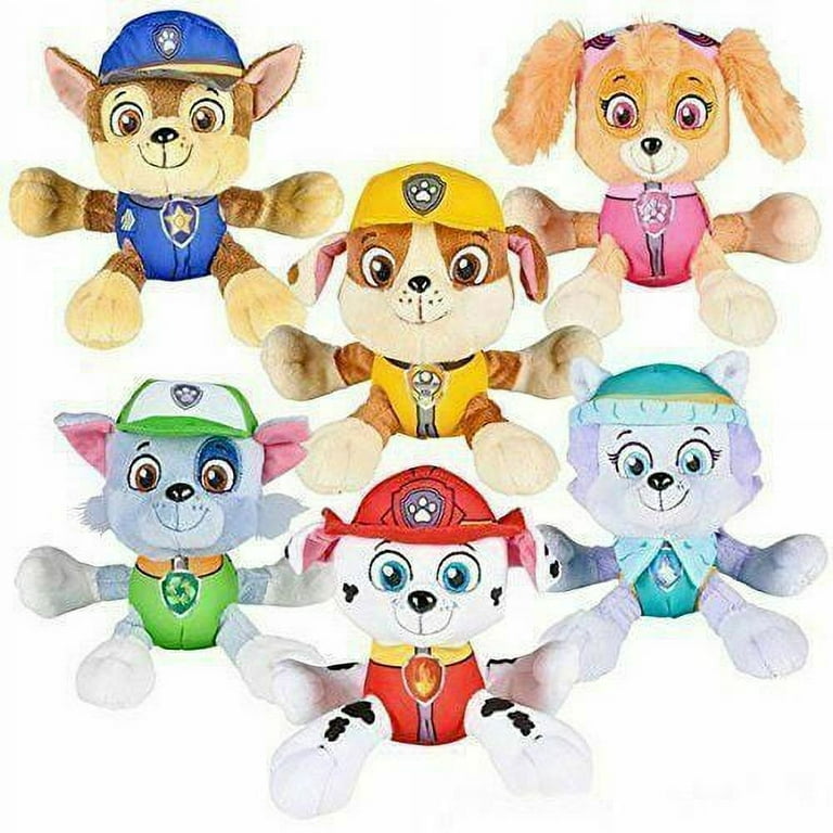 Paw Patrol 6 Plush Toy Set of 6 Characters Marshall Skye Everest Rocky Rubble Chase