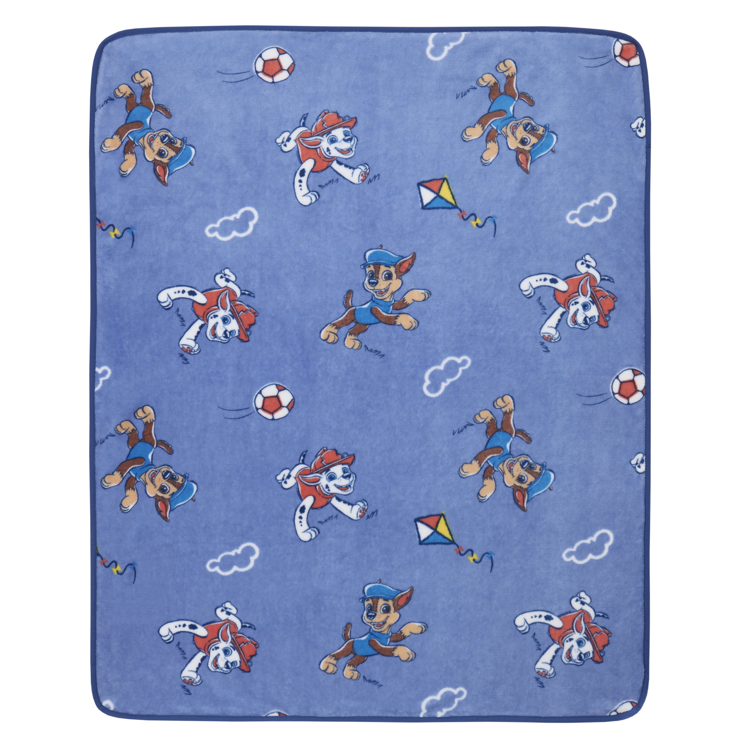 Paw Patrol Blue Plush Toddler Blanket 40" x 50" Soft Baby Bedding