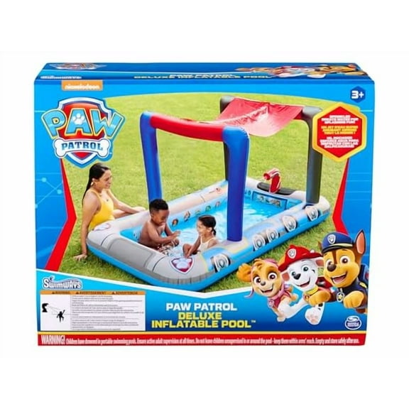 SwimWays Paw Patrol Pool Patroller Deluxe Inflatable Above-Ground Pool & Canopy