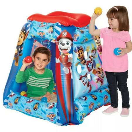 Paw Patrol Preschool Indoor Inflatable Ball Pit Playland Includes 20 Soft Flex Balls Child 2+ Blue