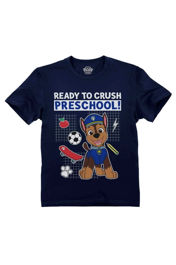 Paw Patrol Preschool Shirt for Boys - Official Nickelodeon Graphic Print Tee - High-Quality and Durable - Perfect for First Day of Preschool - Cool 'Just Got Cooler' Design - Navy 5T