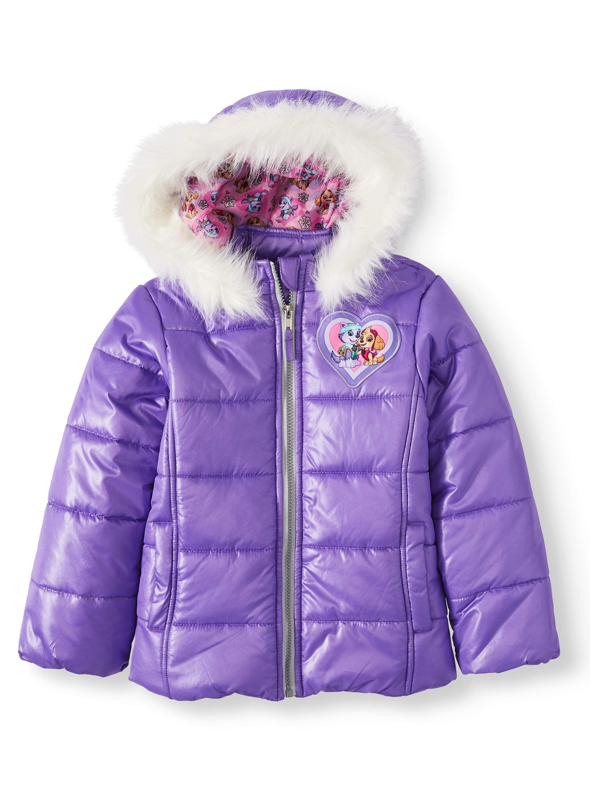 Paw Patrol Puffer Ski Jacket with Fur Trim Hood (Little Girls