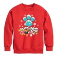 thumbnail image 1 of Paw Patrol - Pup Group Snowy Pawprint - Toddler And Youth Crewneck Fleece Sweatshirt, 1 of 6