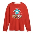 thumbnail image 1 of Paw Patrol - Pup Group Snowy Pawprint - Toddler And Youth Long Sleeve Graphic T-Shirt, 1 of 6