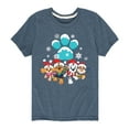 thumbnail image 1 of Paw Patrol - Pup Group Snowy Pawprint - Toddler And Youth Short Sleeve Graphic T-Shirt, 1 of 6