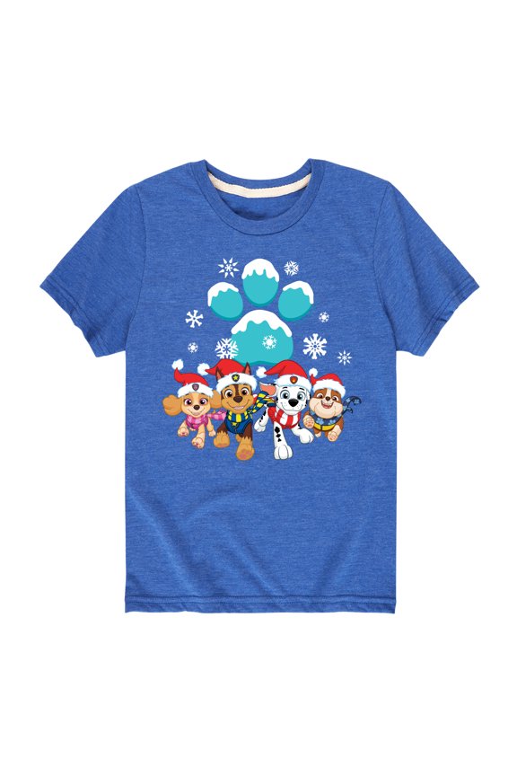 - Pup Group Snowy Pawprint - Toddler And Youth Short Sleeve Graphic T-Shirt