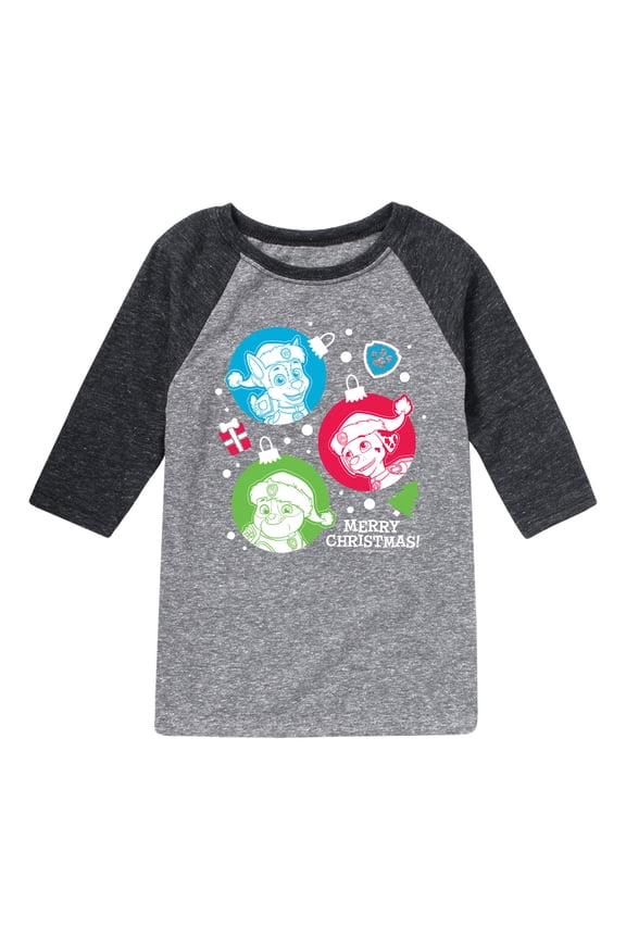 - Pup Ornaments - Toddler And Youth Raglan Graphic T-Shirt
