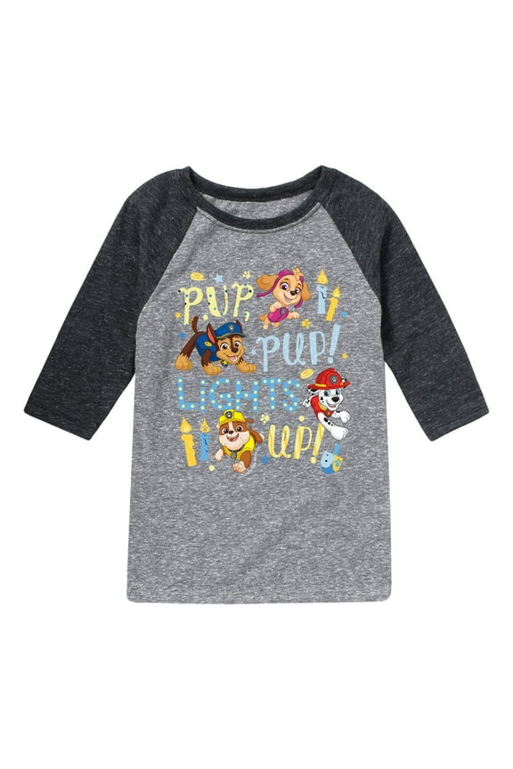- Pup Pup Lights Up - Toddler And Youth Raglan Graphic T-Shirt