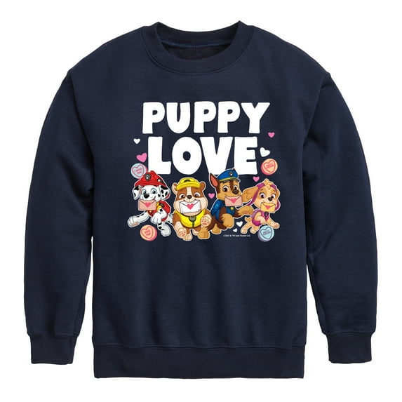 Paw Patrol - Puppy Luv - Toddler And Youth Crewneck Fleece Sweatshirt