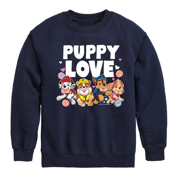 Paw Patrol - Puppy Luv - Toddler And Youth Crewneck Fleece Sweatshirt