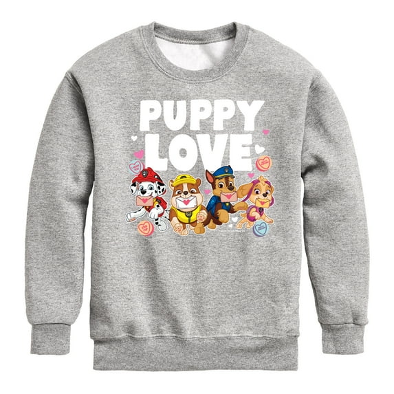 Paw Patrol - Puppy Luv - Toddler And Youth Crewneck Fleece Sweatshirt