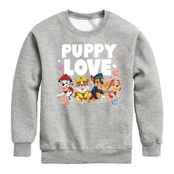 Paw Patrol - Puppy Luv - Toddler And Youth Crewneck Fleece Sweatshirt