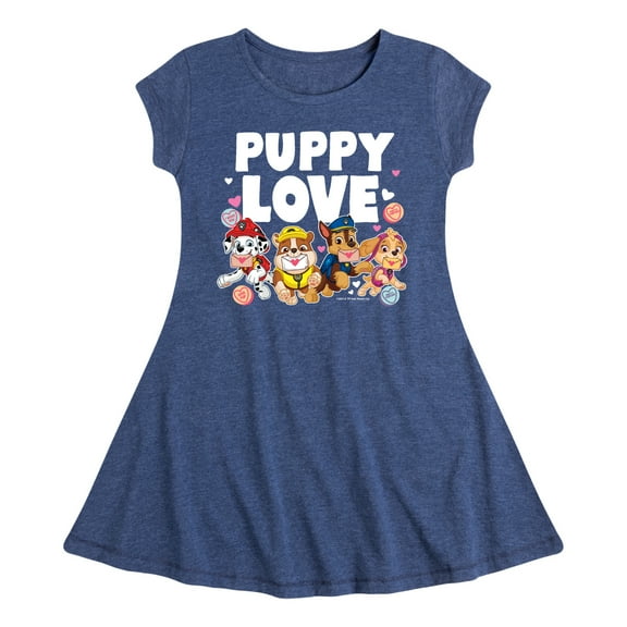 Paw Patrol - Puppy Luv - Toddler And Youth Girls Fit And Flare Dress