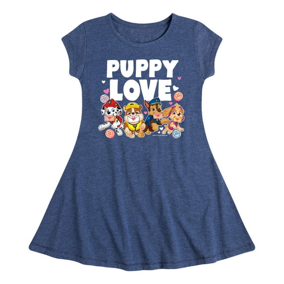 Paw Patrol - Puppy Luv - Toddler And Youth Girls Fit And Flare Dress