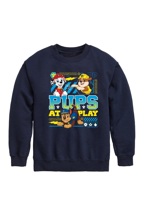 - Pups At Play - Toddler & Youth Crewneck Fleece Sweatshirt