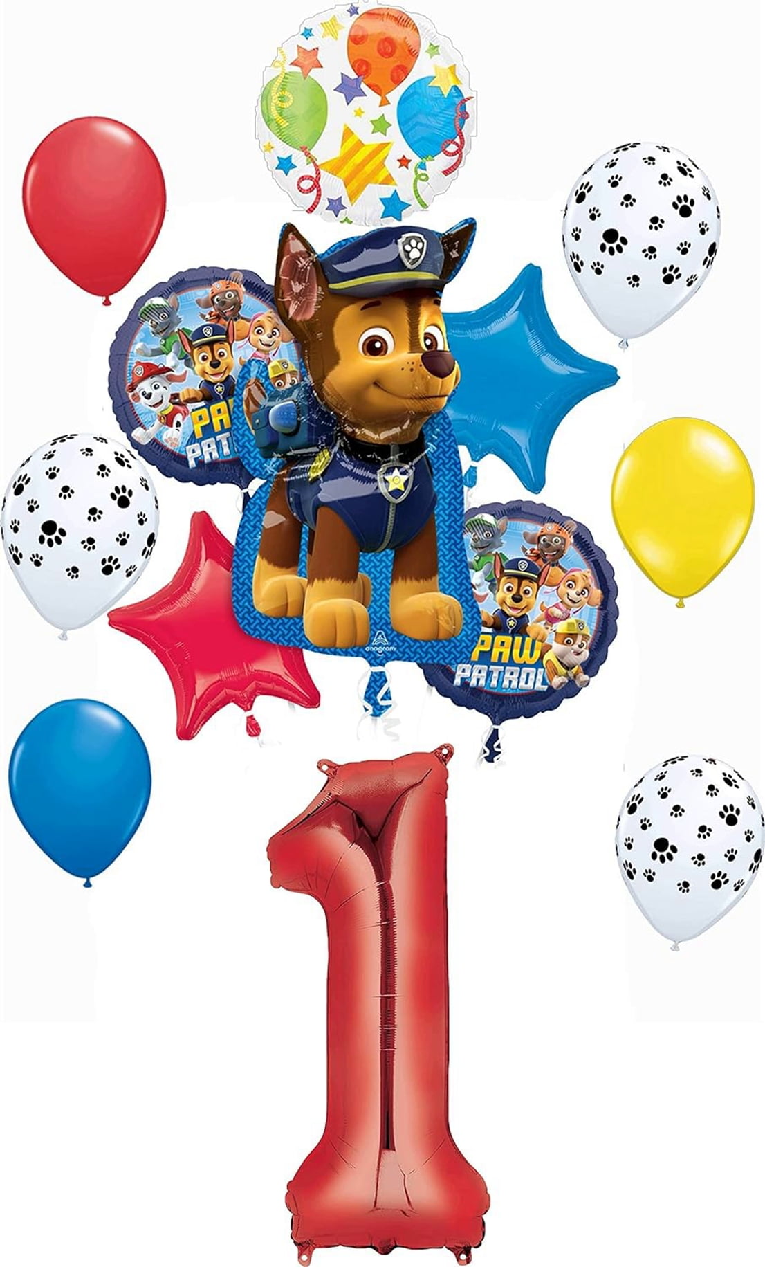 Paw Patrol Pups Party Supplies 1st Birthday Chase Balloon Bouquet Decorations