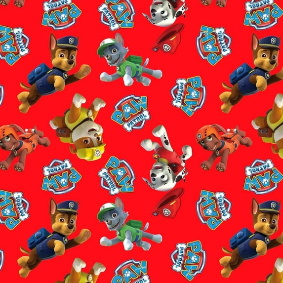 Paw Patrol Red Fleece Fabric
