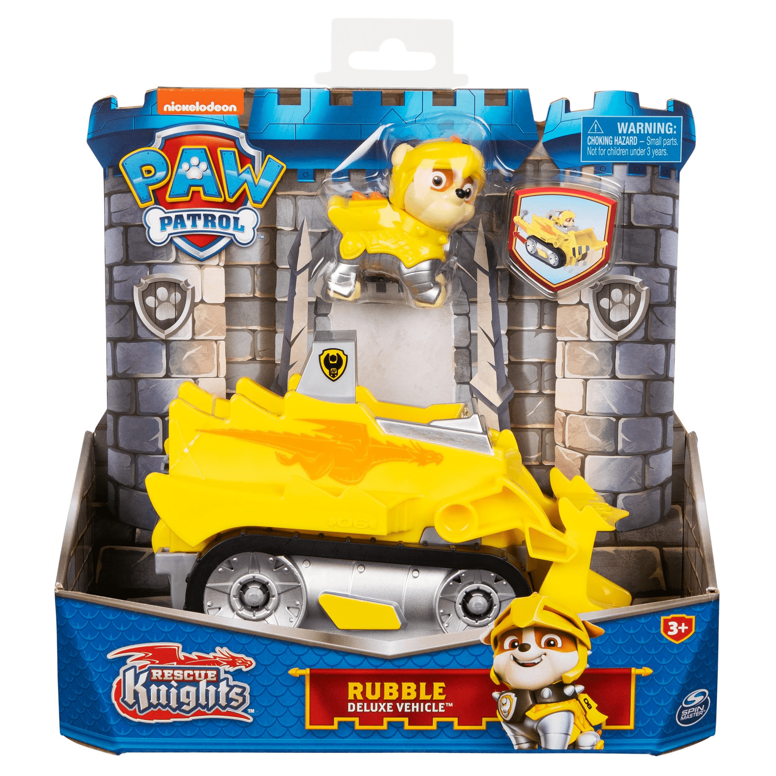 Paw Patrol Rescue Knights Rubble Deluxe Vehicle - Yellow