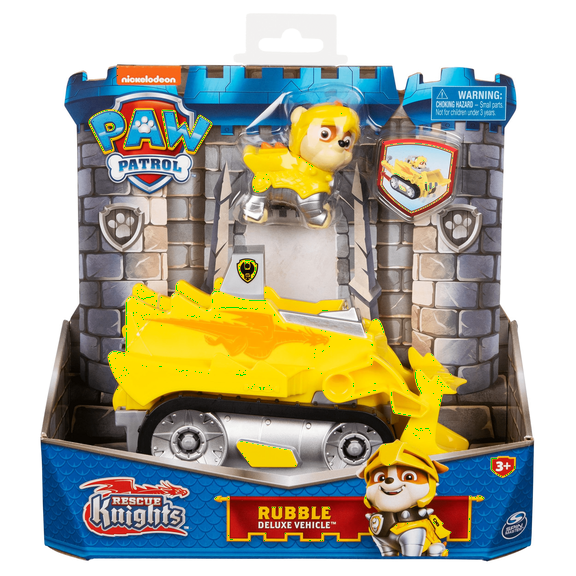 Paw Patrol Rescue Knights Rubble Deluxe Vehicle - Yellow