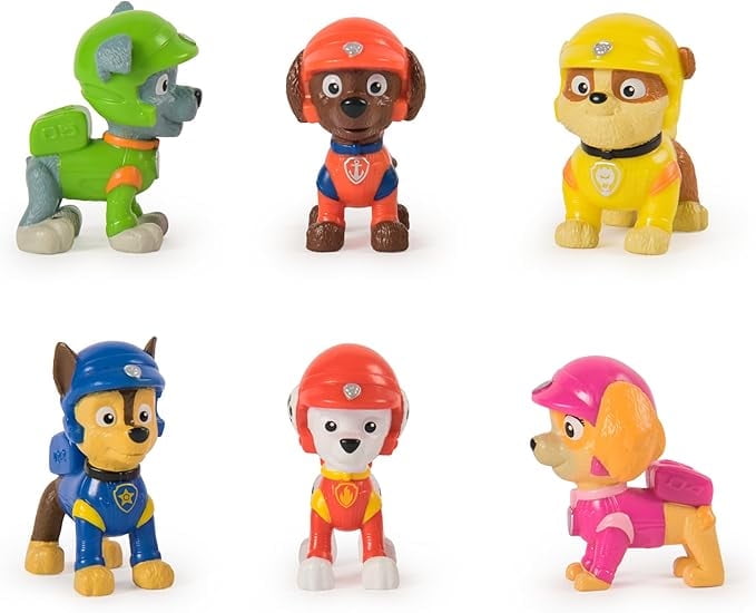 Paw Patrol: Rescue Wheels, 6-Piece Pup Squad Action Figure Gift