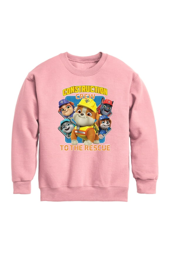 - Rubble & Crew - Construction Crew to the Rescue - Toddler & Youth Crewneck Fleece Sweatshirt