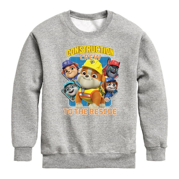 Paw Patrol - Rubble & Crew - Construction Crew to the Rescue - Toddler & Youth Crewneck Fleece Sweatshirt