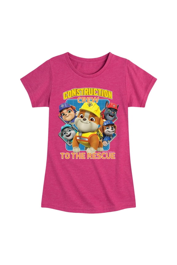 - Rubble & Crew - Construction Crew to the Rescue - Toddler & Youth Girls Short Sleeve Graphic T-Shirt