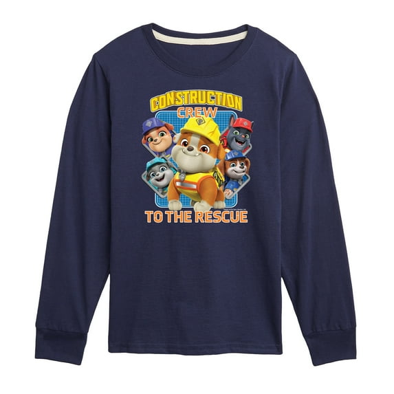 Paw Patrol - Rubble & Crew - Construction Crew to the Rescue - Toddler & Youth Long Sleeve Graphic T-Shirt