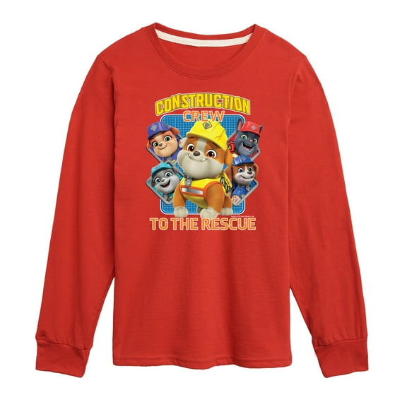 Paw Patrol - Rubble & Crew - Construction Crew to the Rescue - Toddler & Youth Long Sleeve Graphic T-Shirt