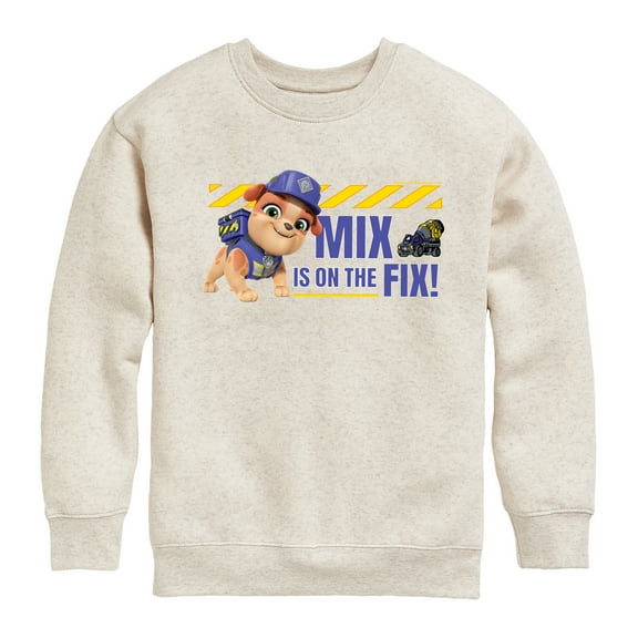 Paw Patrol - Rubble & Crew - Mix Is On The Fix - Toddler & Youth Crewneck Fleece Sweatshirt