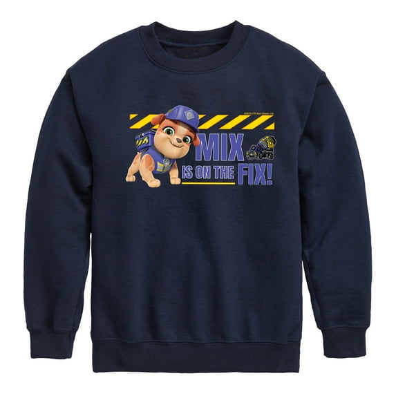 Paw Patrol - Rubble & Crew - Mix Is On The Fix - Toddler & Youth Crewneck Fleece Sweatshirt
