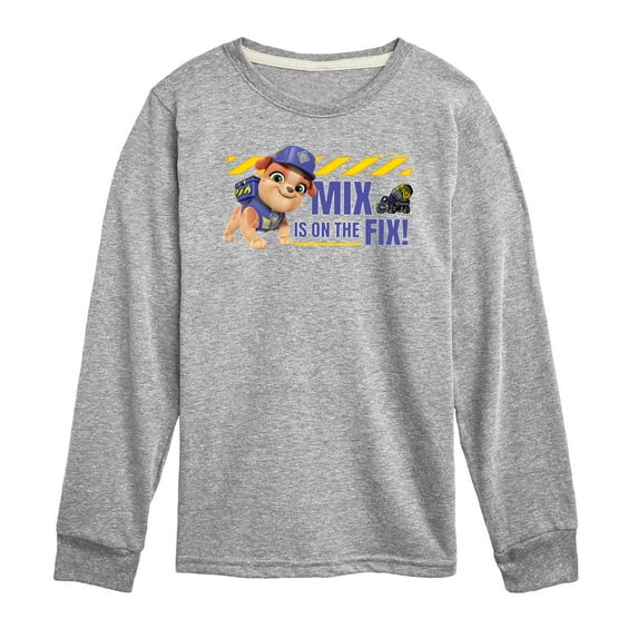 Paw Patrol - Rubble & Crew - Mix Is On The Fix - Toddler & Youth Long Sleeve Graphic T-Shirt