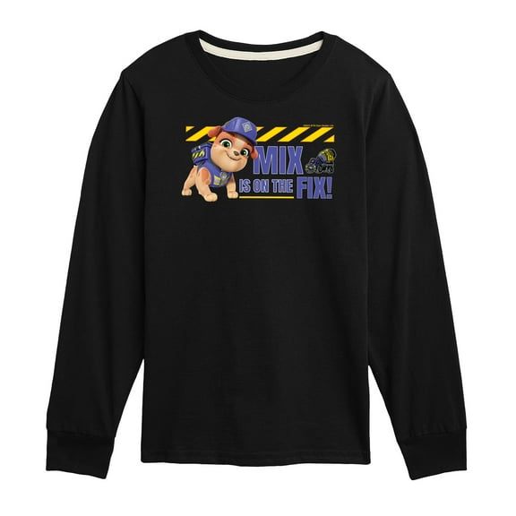 Paw Patrol - Rubble & Crew - Mix Is On The Fix - Toddler & Youth Long Sleeve Graphic T-Shirt