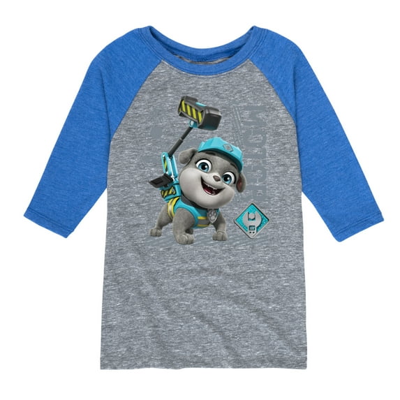 Paw Patrol - Rubble & Crew - Motor Working - Toddler & Youth Raglan Graphic T-Shirt